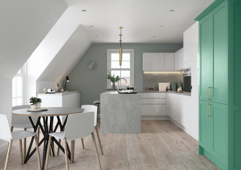 Strada Gloss White and Aldana CMS Green