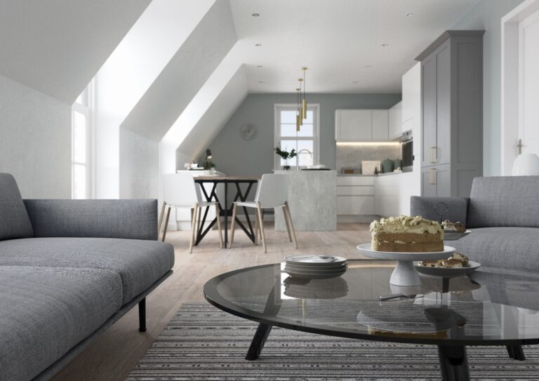 Strada Gloss White and Aldana Dust Grey 1