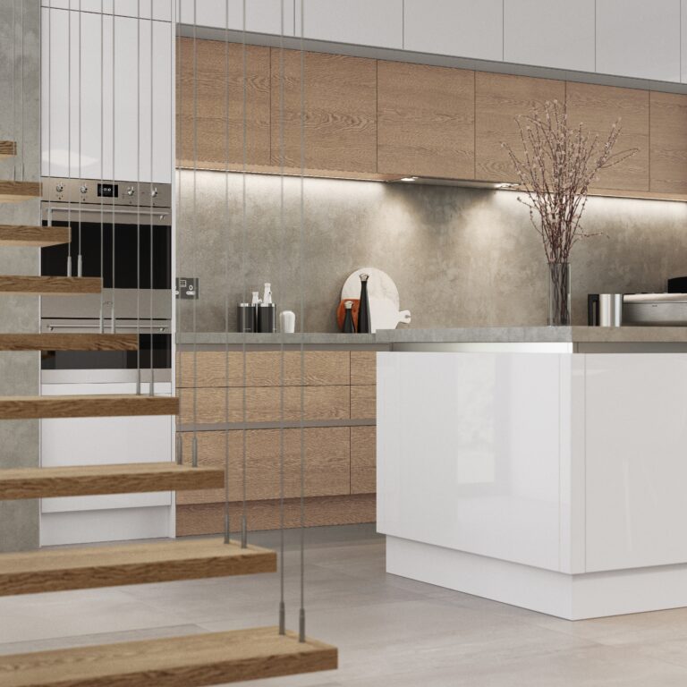 Zola Gloss White and Tavola Parched Oak 5