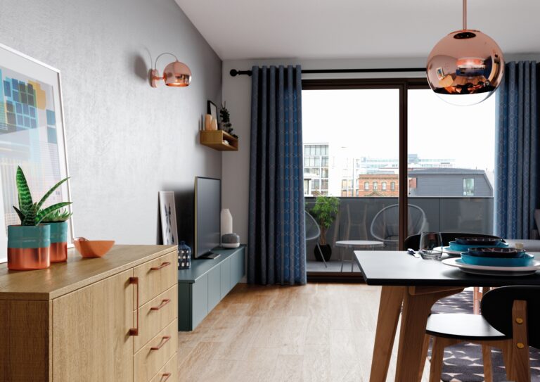 Zola Matte Marine and Ferro Copper with Rezana Light Oak 3